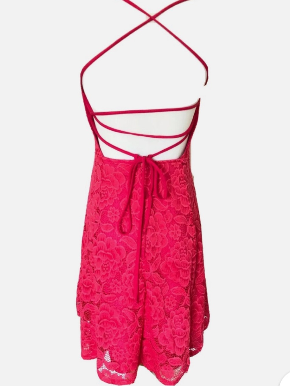 Show Me Your Mumu Pink Lace Mini Dress NWT Strappy Wedding Guest Vacation XS - Picture 2 of 6